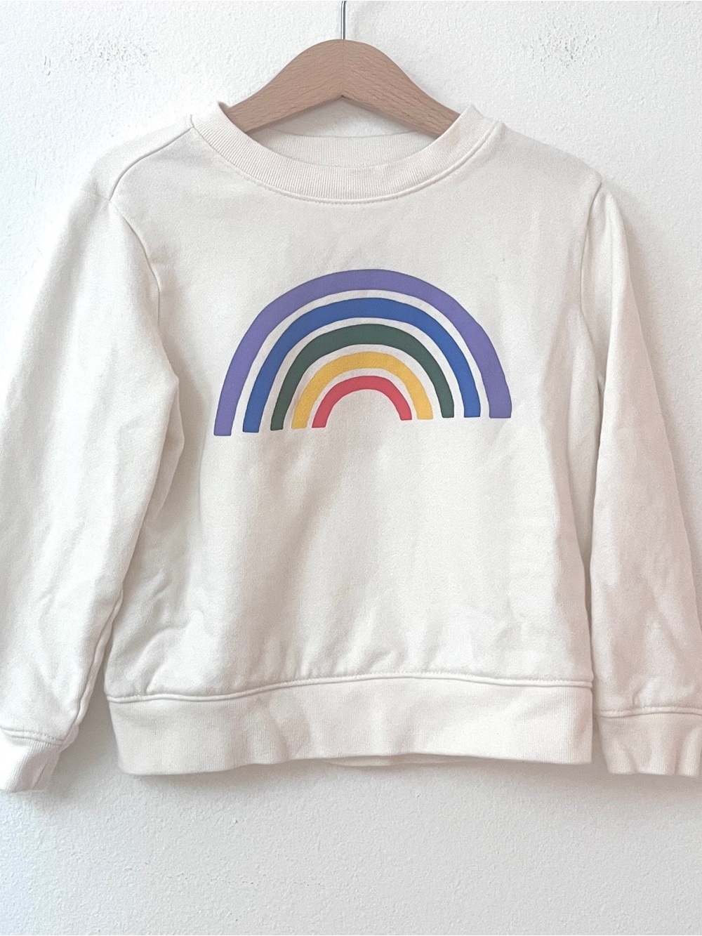 Primary Rainbow Graphic 100% Cotton Crewneck Sweatshirt for Kids Size 5